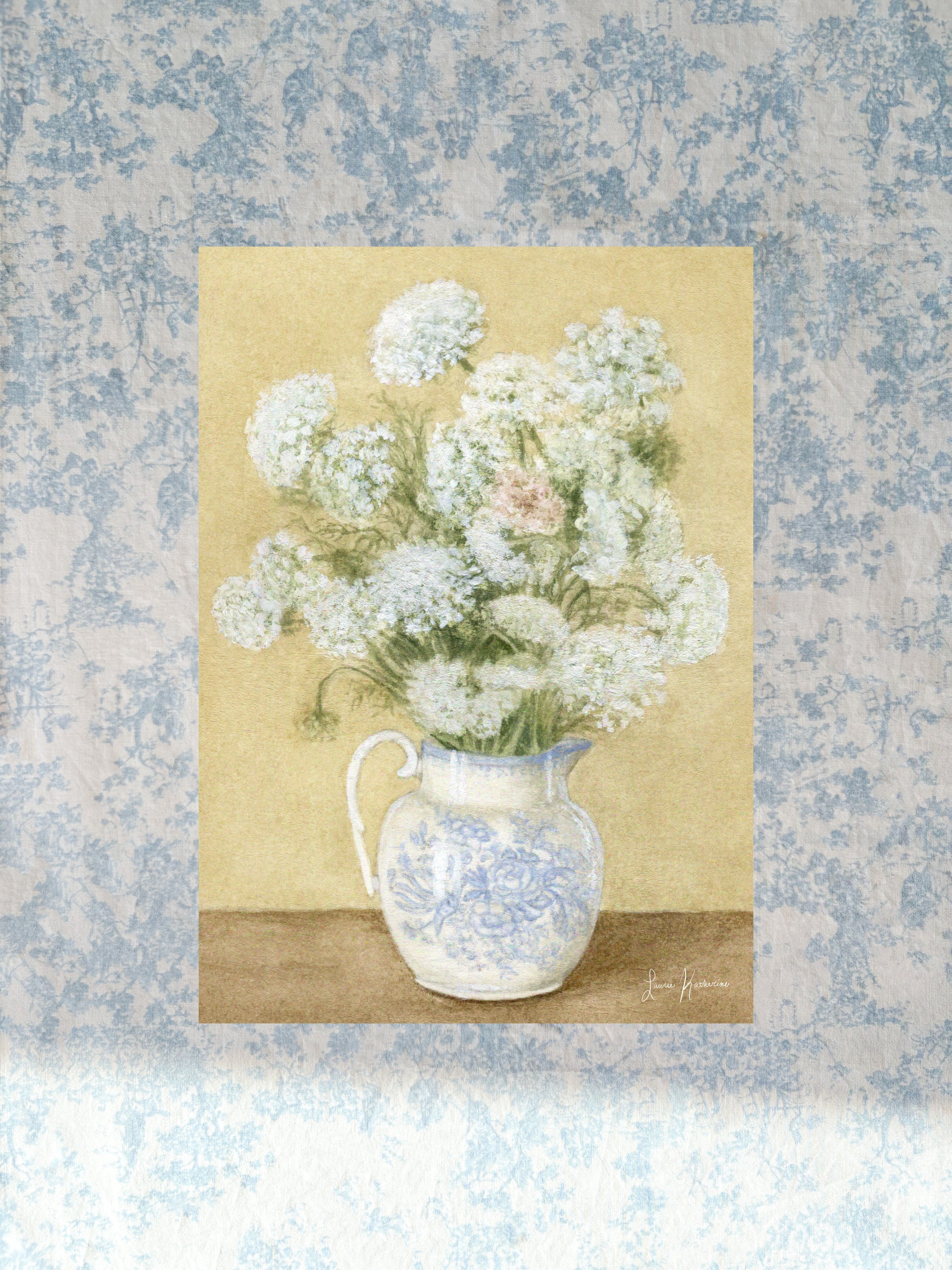 Vase Of Queen Anne's Lace Print